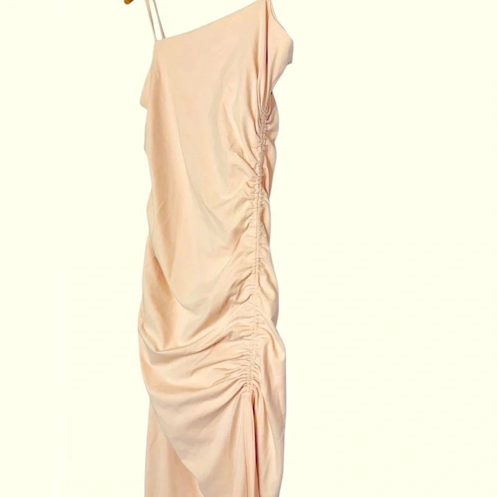 Susana Monaco Ivory Cream Nude Ruched Core Support Fitted Bodycon Maxi Dress - Picture 9 of 13